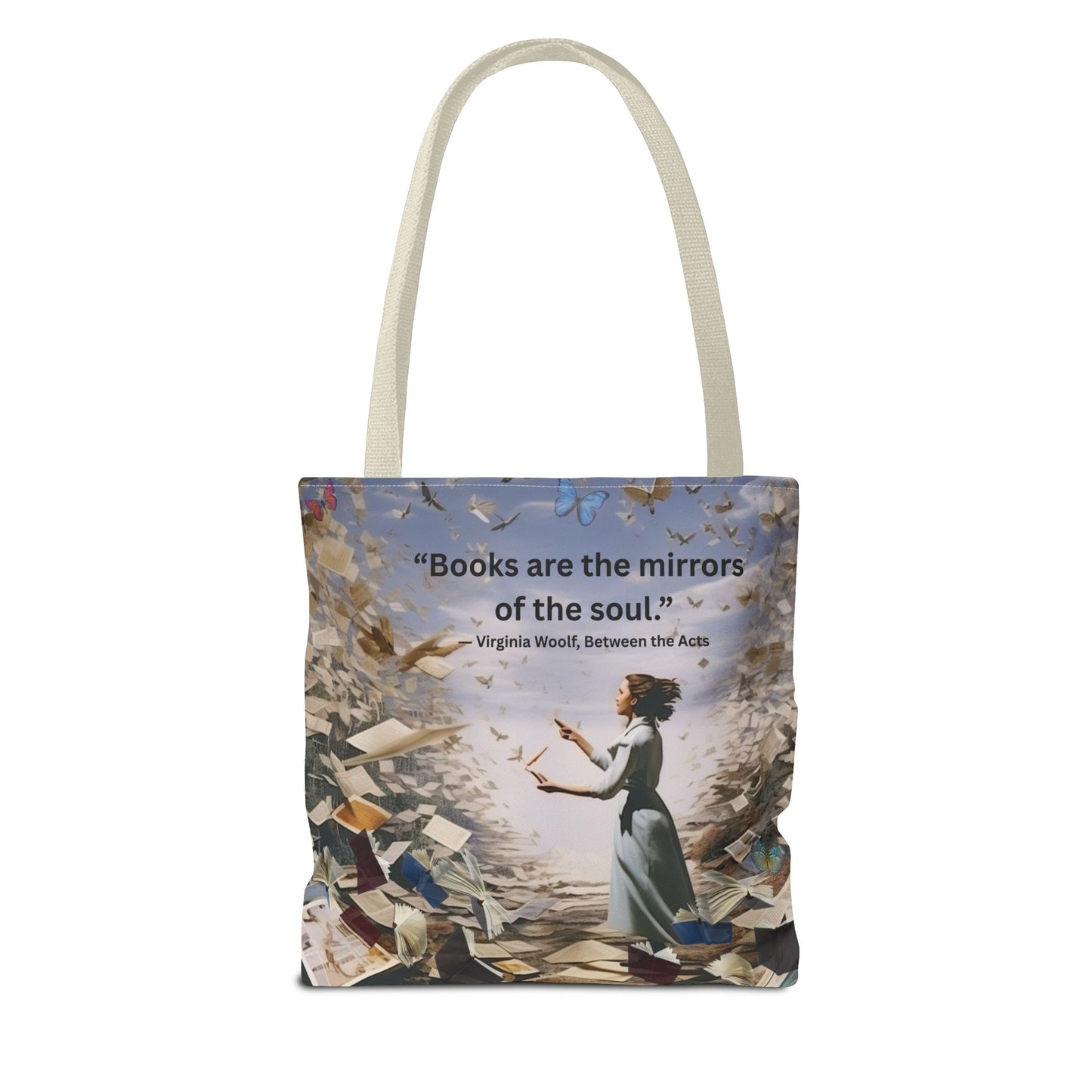Virginia Woolf Quote Tote Bag – “Books are the mirrors of the soul.”