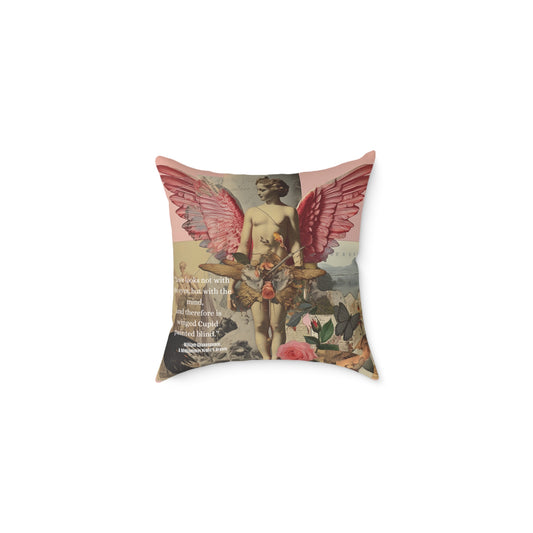 "Love Looks Not with the Eyes" Shakespearean Wisdom- Cupid Cushion
