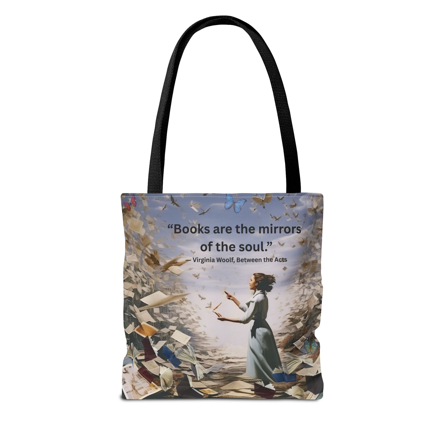 Virginia Woolf Quote Tote Bag – “Books are the mirrors of the soul.”