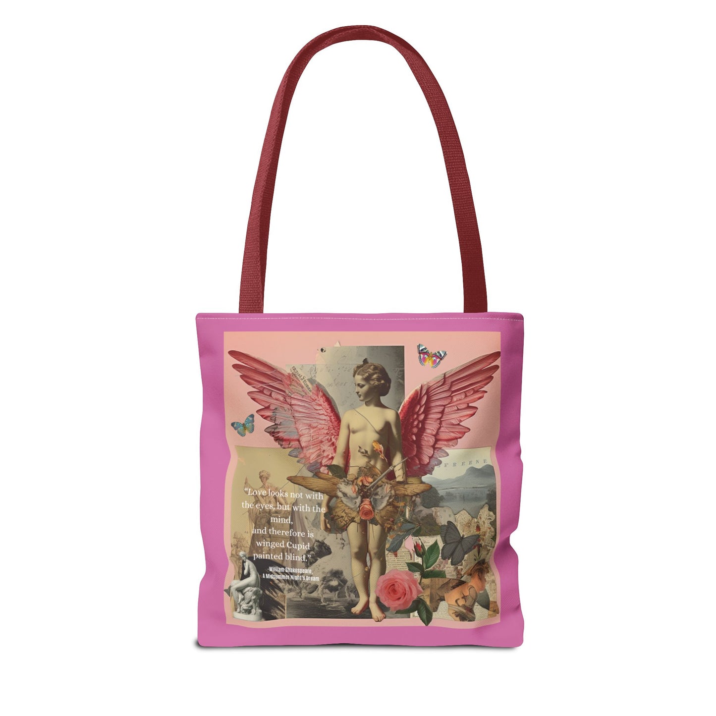 Whimsical Angel Tote Bag - Artistic AOP Design with Inspirational Quote