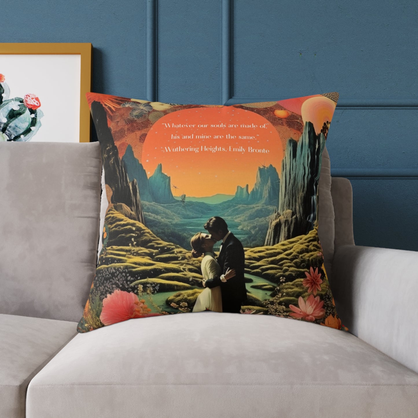 "Whatever our souls' from Wuthering Heights, by Emily Bronte, Cushion