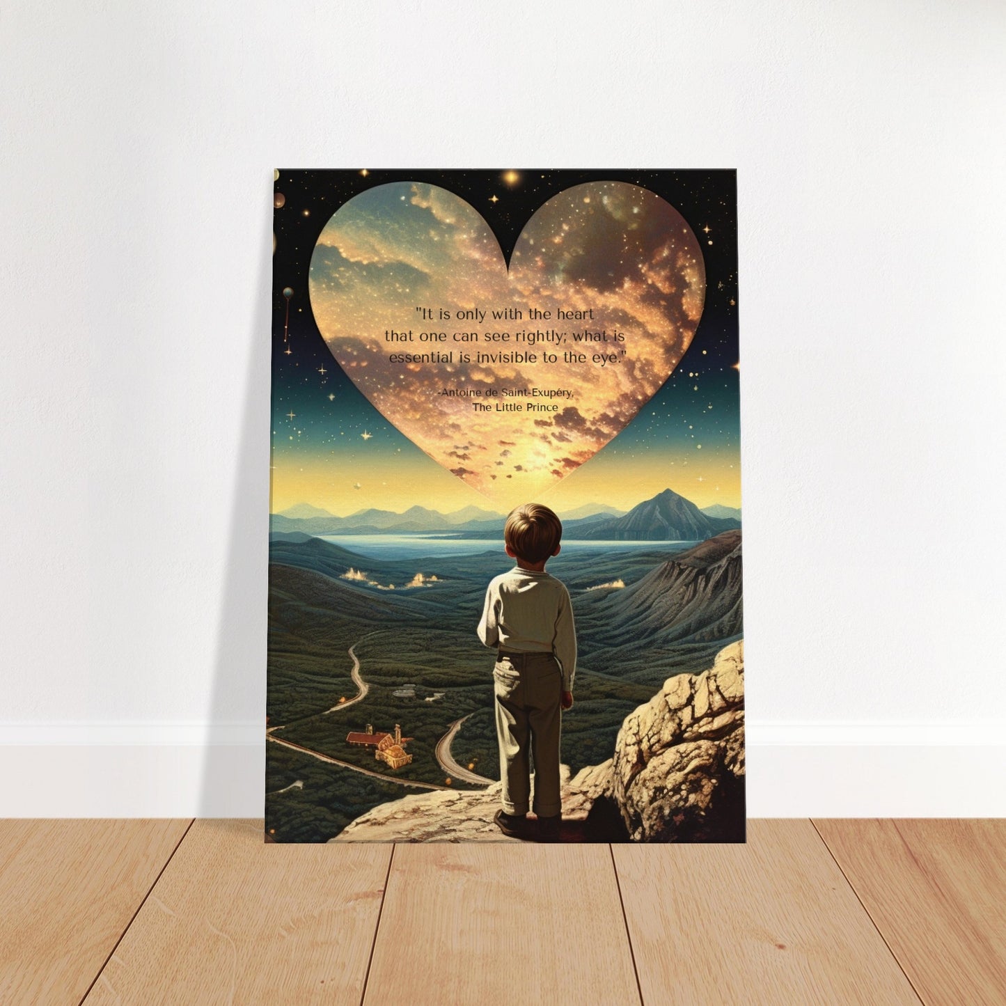 "Only with the heart", Little Prince Quote, Canvas Wall Art
