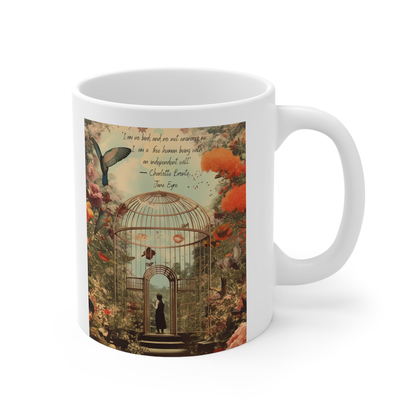 Freedom Spirit Ceramic Mug - Charlotte Bronte's Jane Eyre Inspiration.