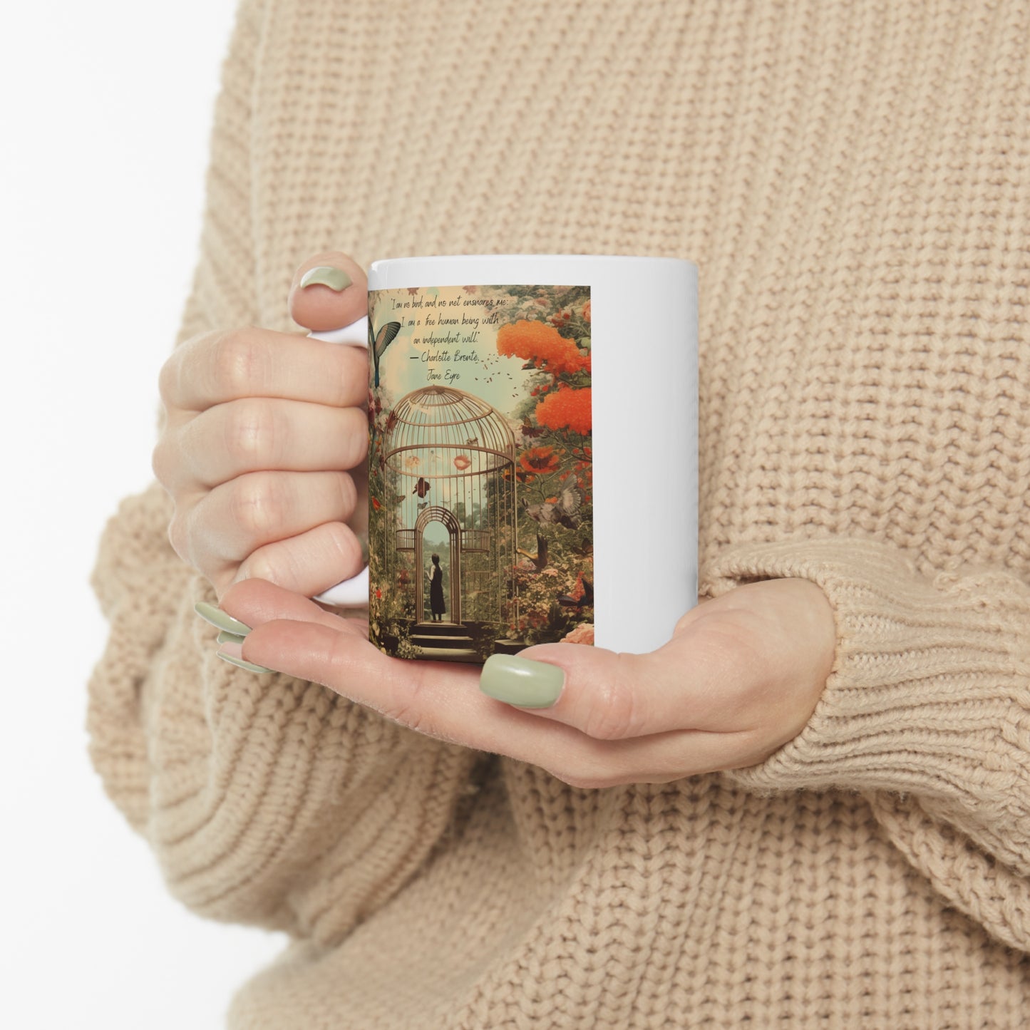 Freedom Spirit Ceramic Mug - Charlotte Bronte's Jane Eyre Inspiration.