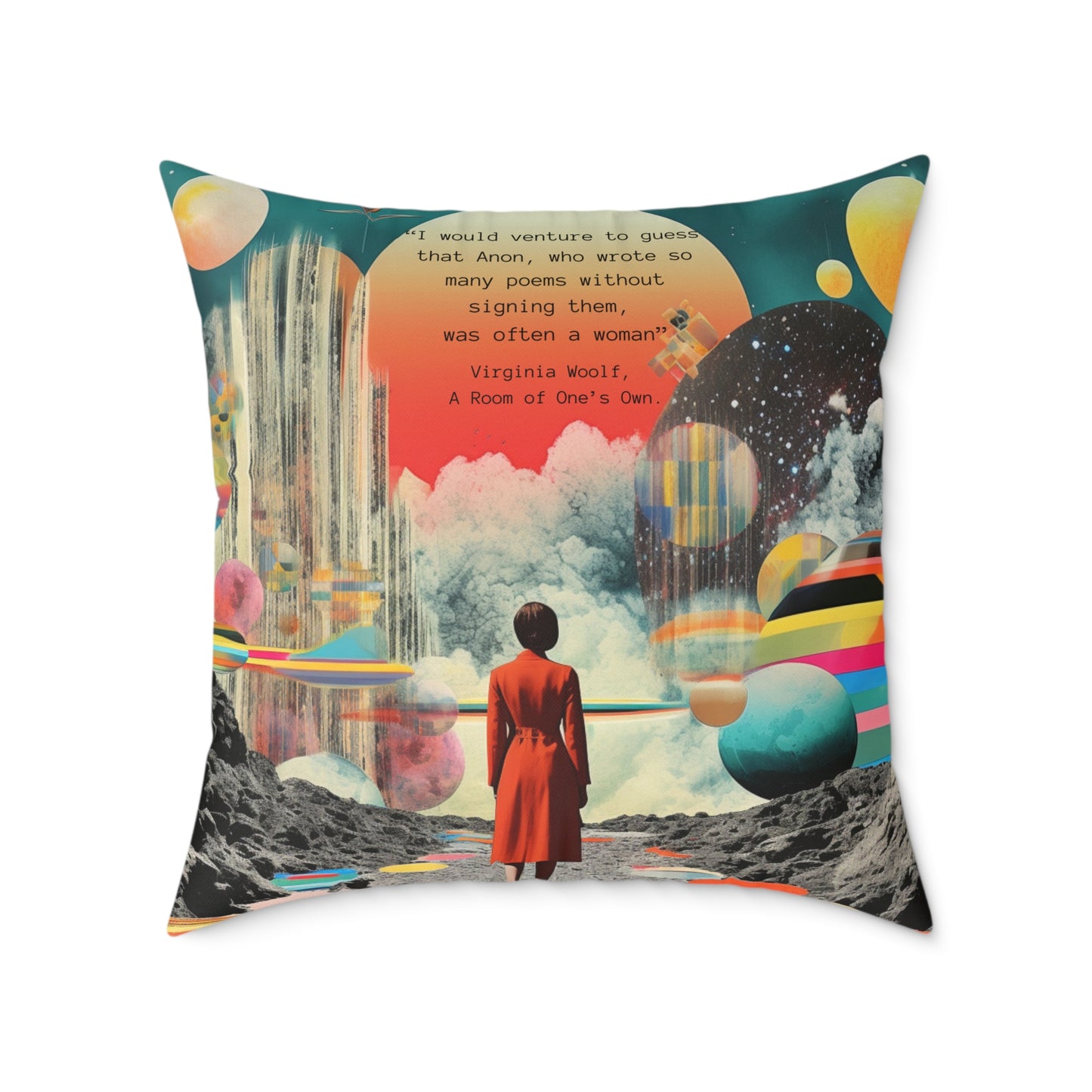 "Anon" Virginia Woolf, A Room of One’s Own Quote Cushion