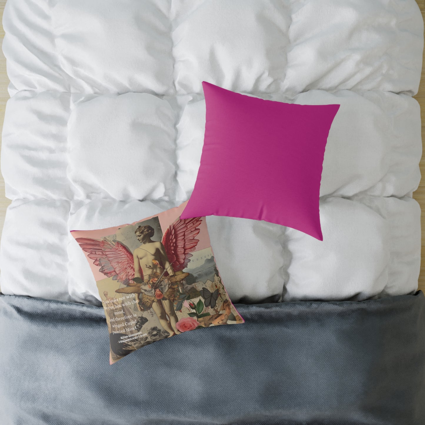 "Love Looks Not with the Eyes" Shakespearean Wisdom- Cupid Cushion