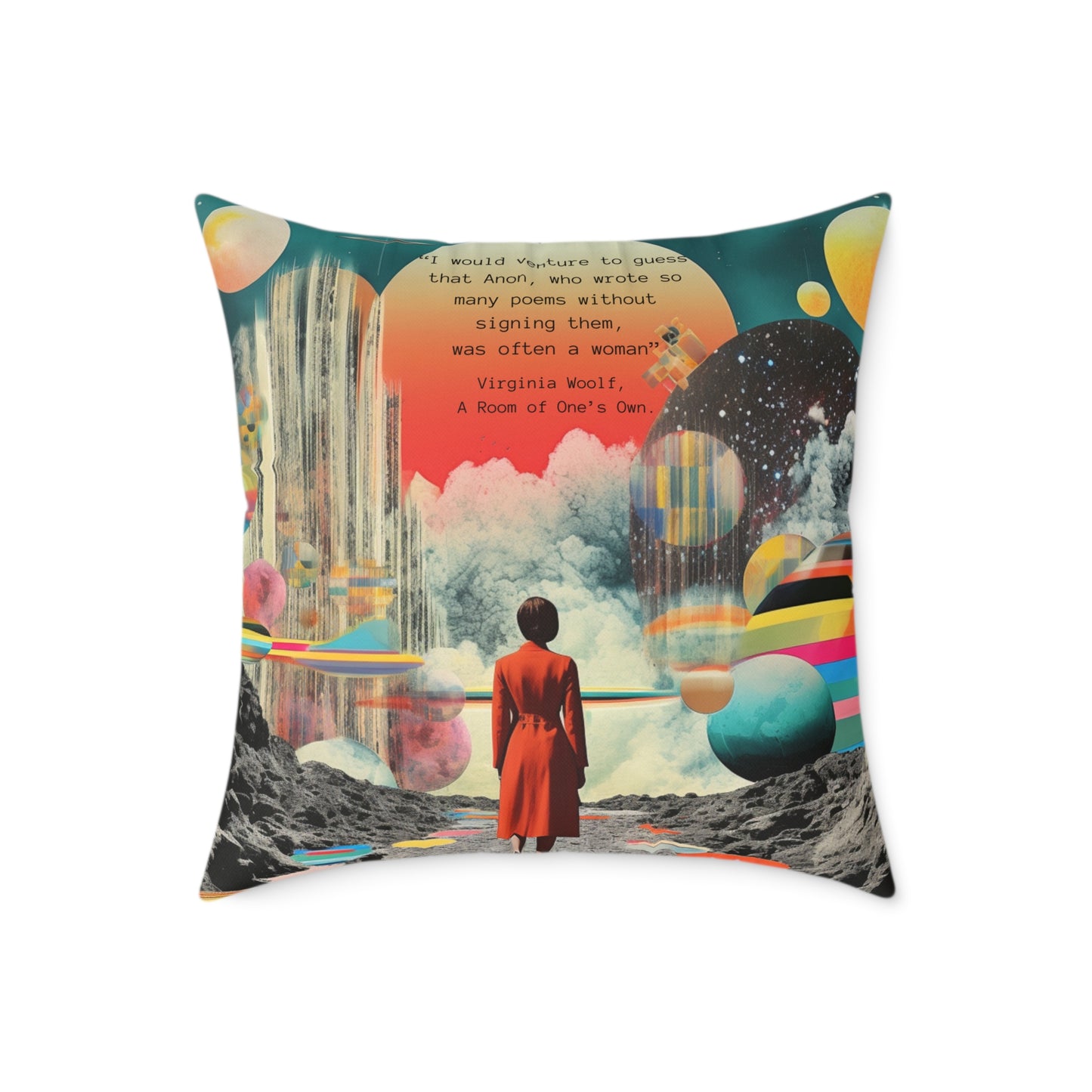 "Anon" Virginia Woolf, A Room of One’s Own Quote Cushion