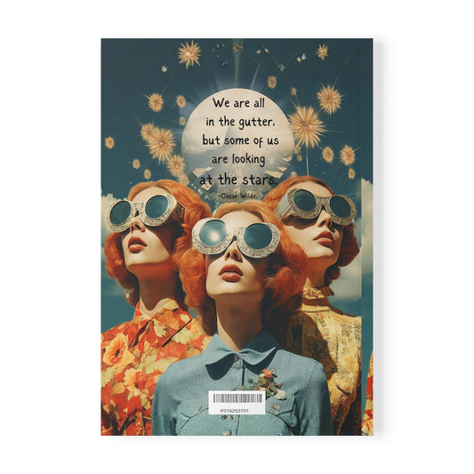 Oscar Wilde Quote A5 Softcover Notebook - "We Are All in the Gutter" Design