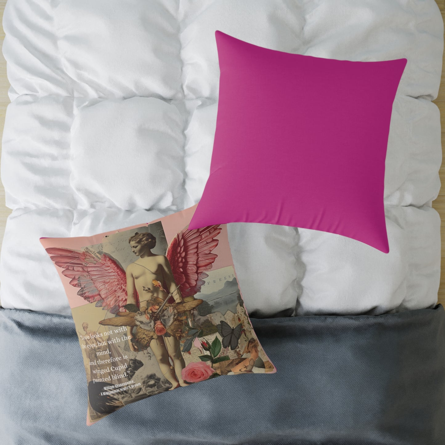 "Love Looks Not with the Eyes" Shakespearean Wisdom- Cupid Cushion