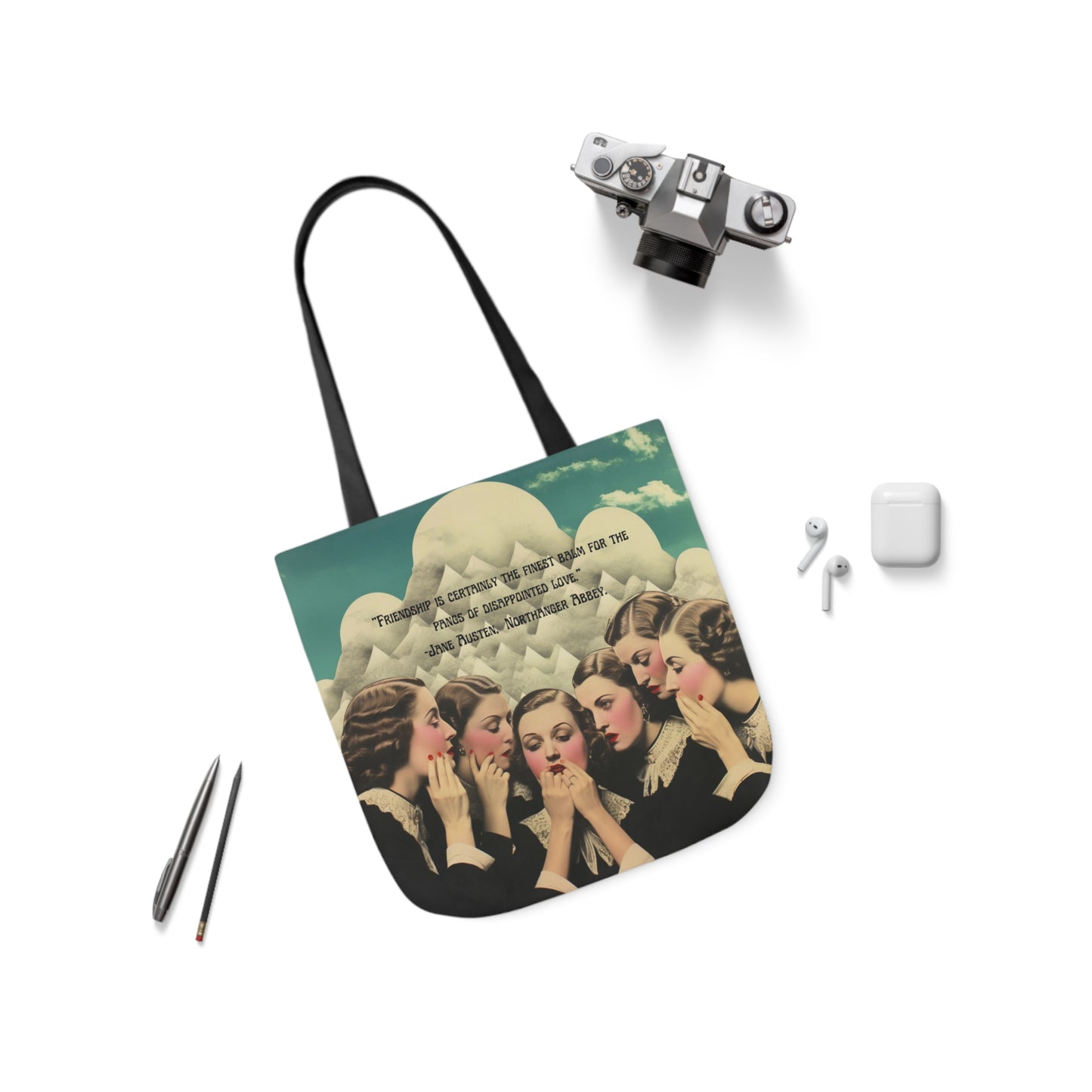 "Friendship Balm"Quote, by Jane Austen from Northanger Abbey, Tote Bag