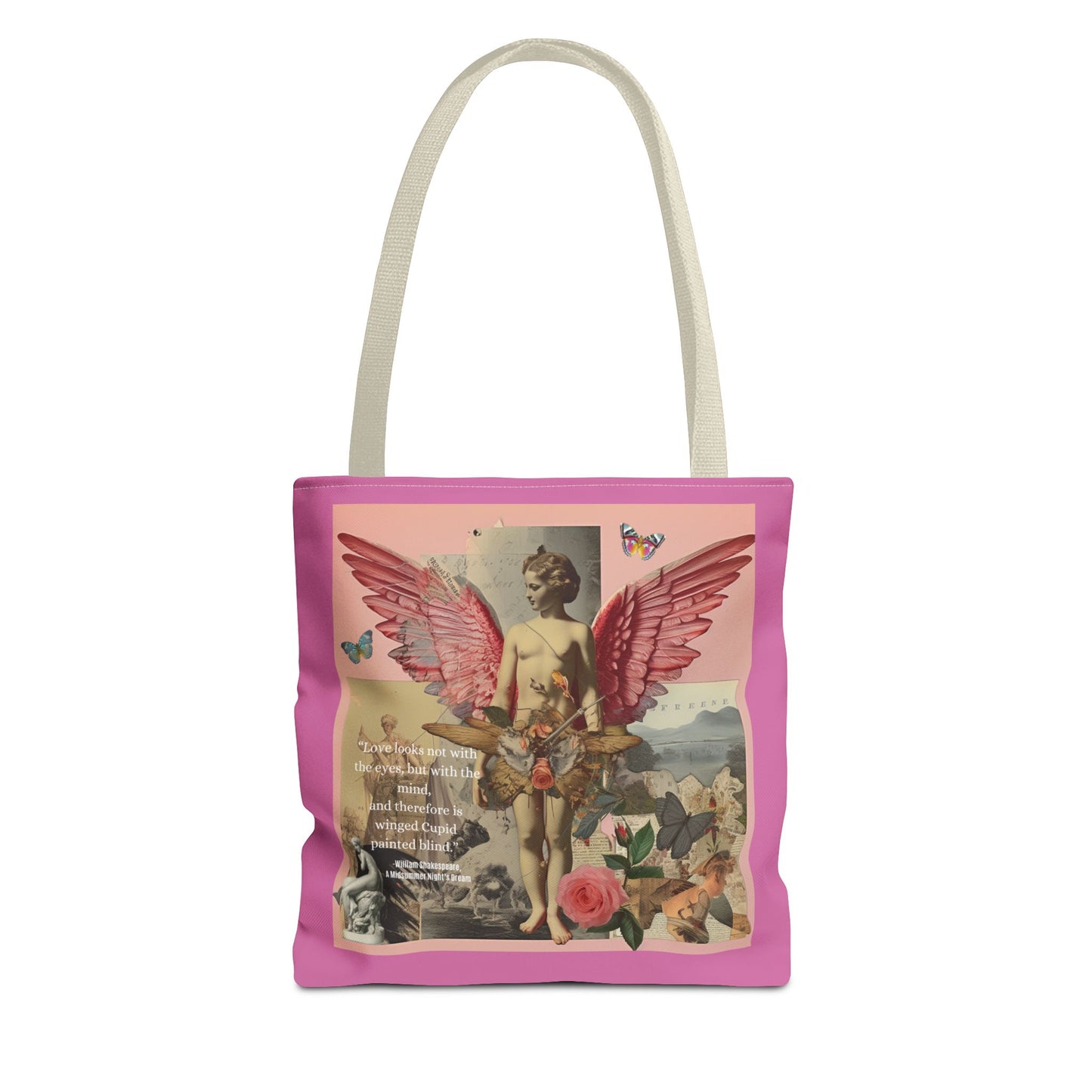 Whimsical Angel Tote Bag - Artistic AOP Design with Inspirational Quote