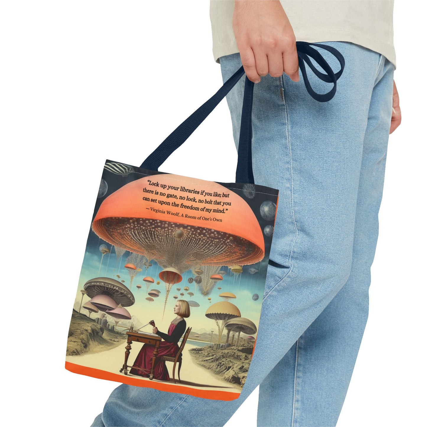 “Lock Up Your Libraries” – Virginia Woolf Quote Tote Bag
