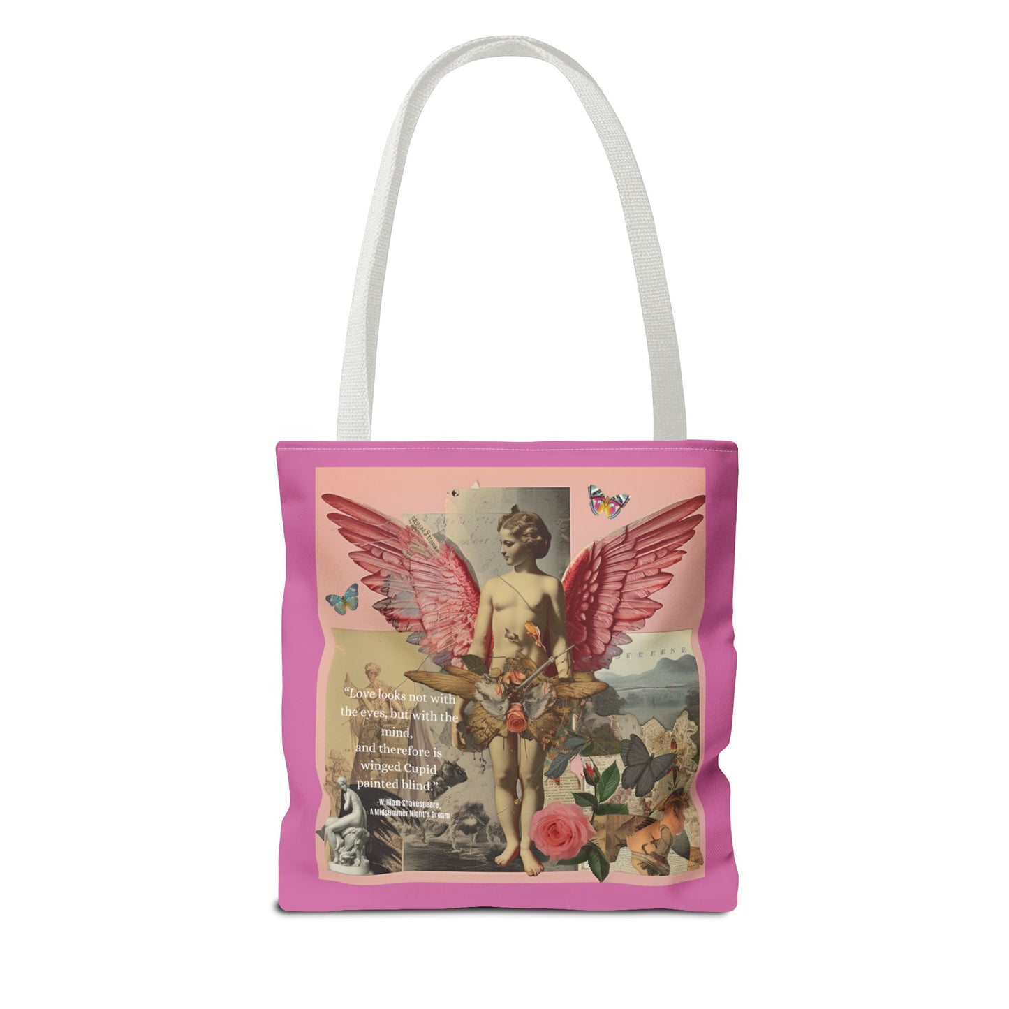 Whimsical Angel Tote Bag - Artistic AOP Design with Inspirational Quote
