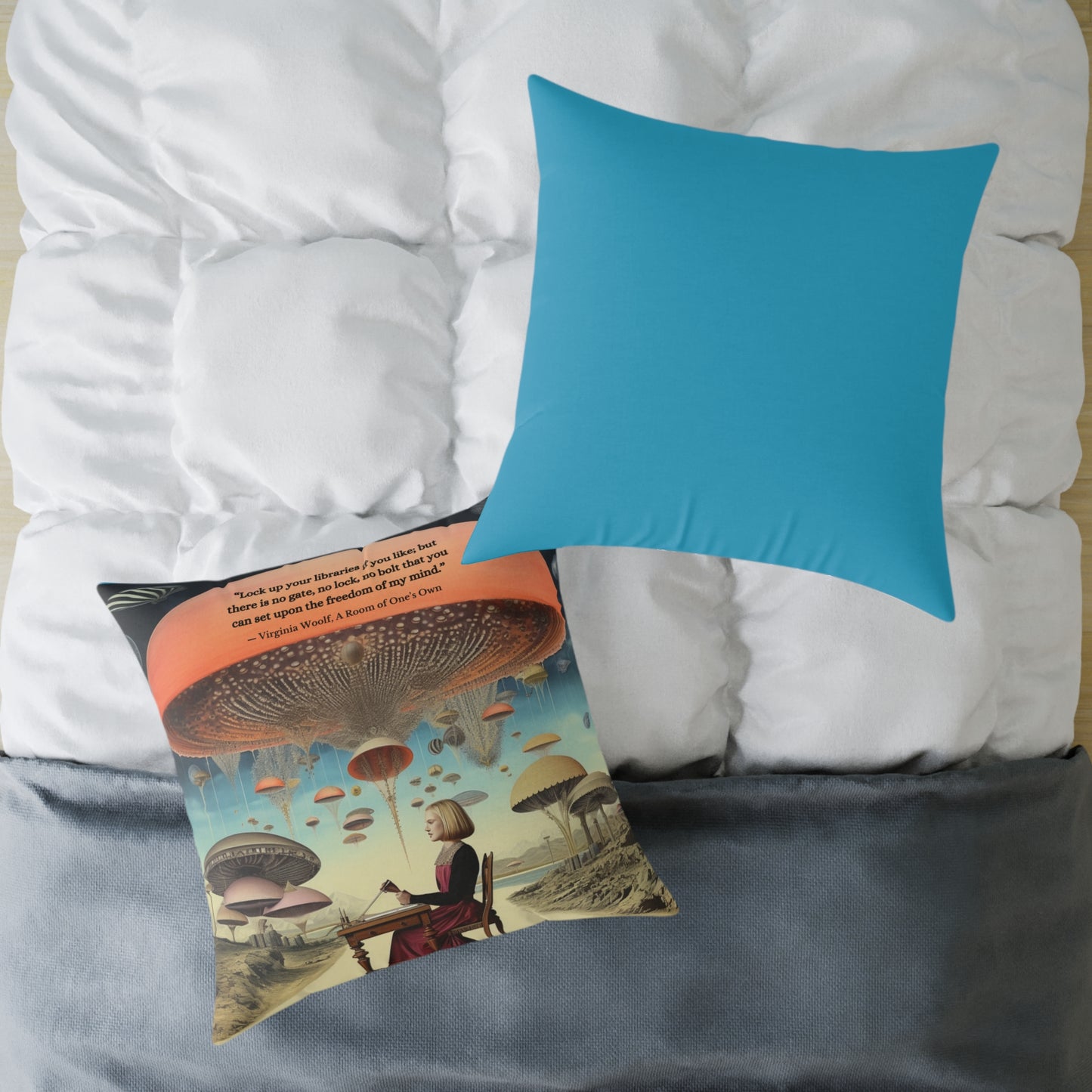 "Libraries" Virginia Woolf Quote From A Rooms of One's Own Cushion