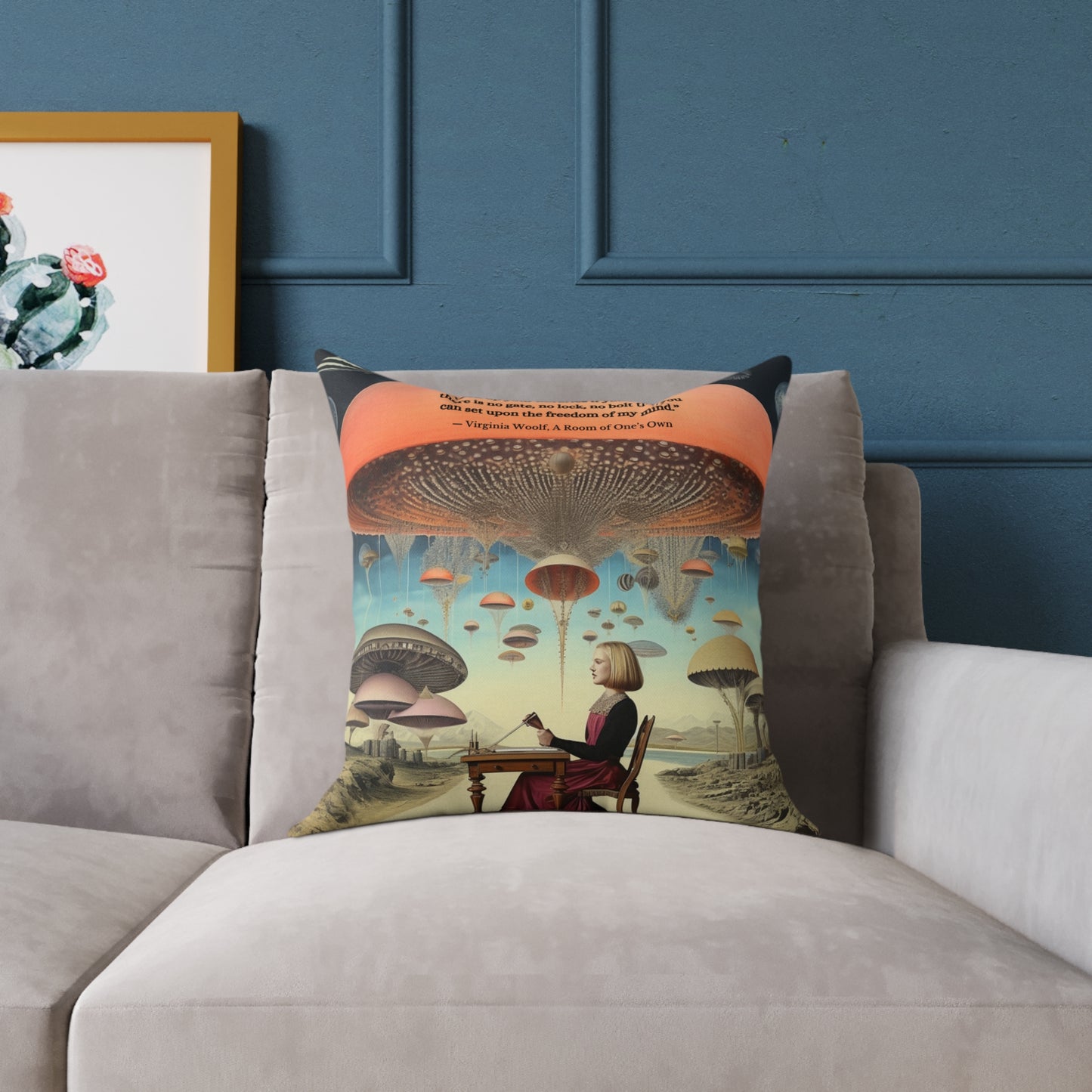"Libraries" Virginia Woolf Quote From A Rooms of One's Own Cushion