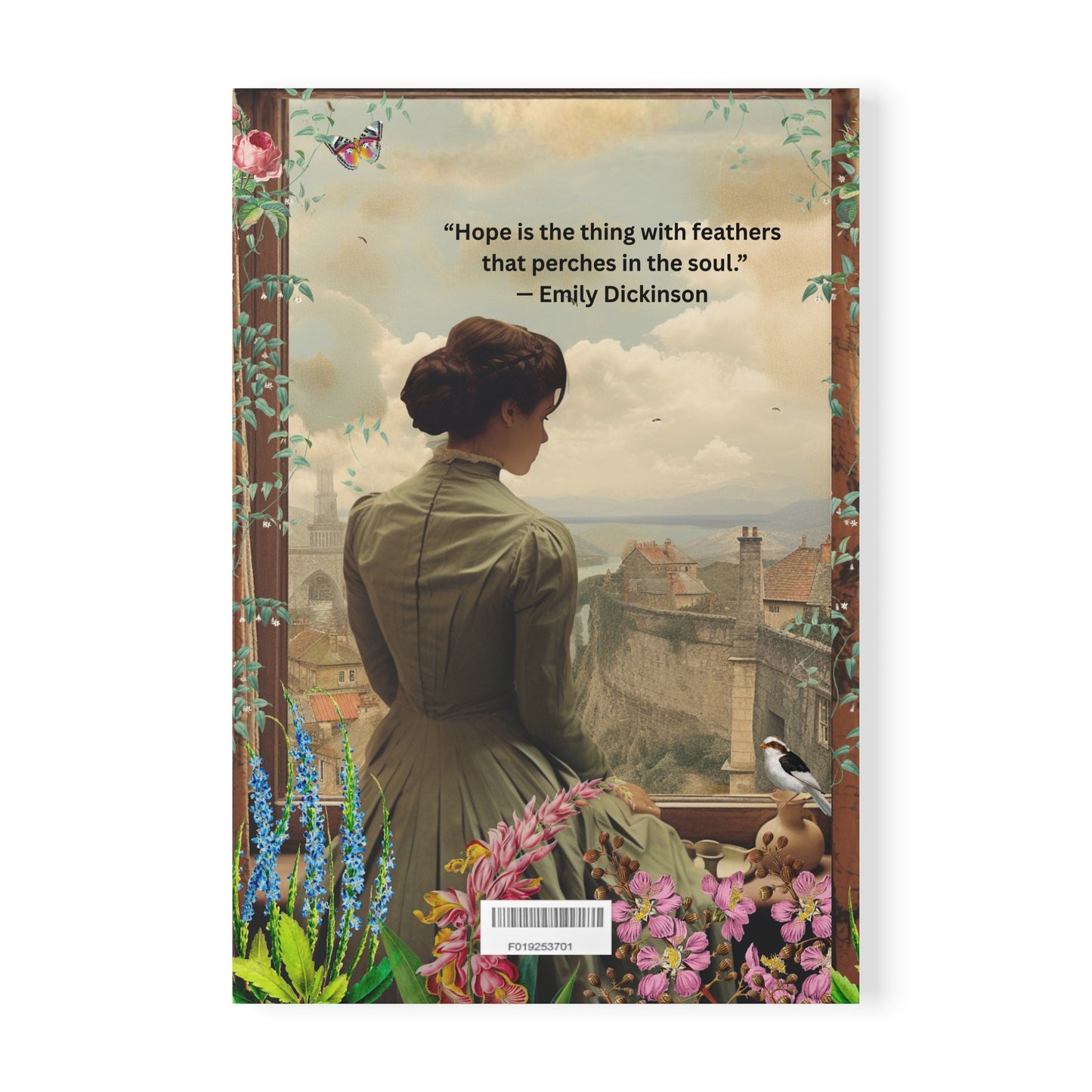 Emily Dickinson Quote Softcover Notebook, A5 - Hope is the thing with feathers