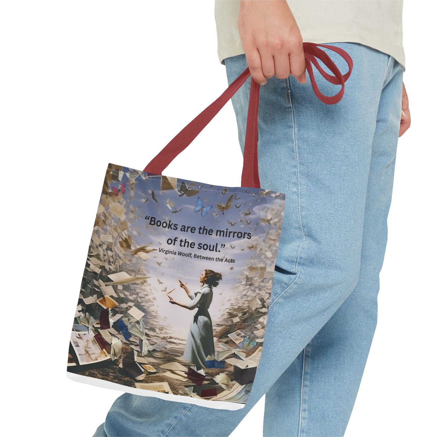 Virginia Woolf Quote Tote Bag – “Books are the mirrors of the soul.”
