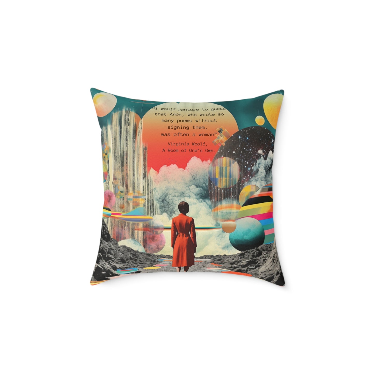 "Anon" Virginia Woolf, A Room of One’s Own Quote Cushion