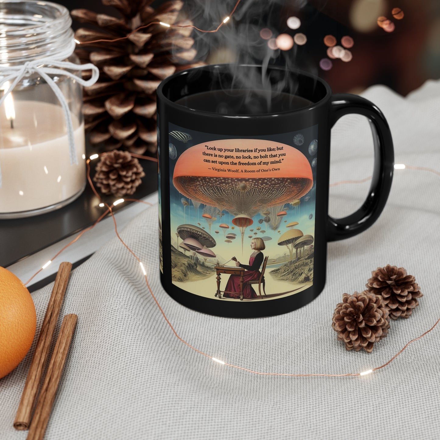 "Libraries" Virginia Woolf Quote From A Rooms of One's Own Mug