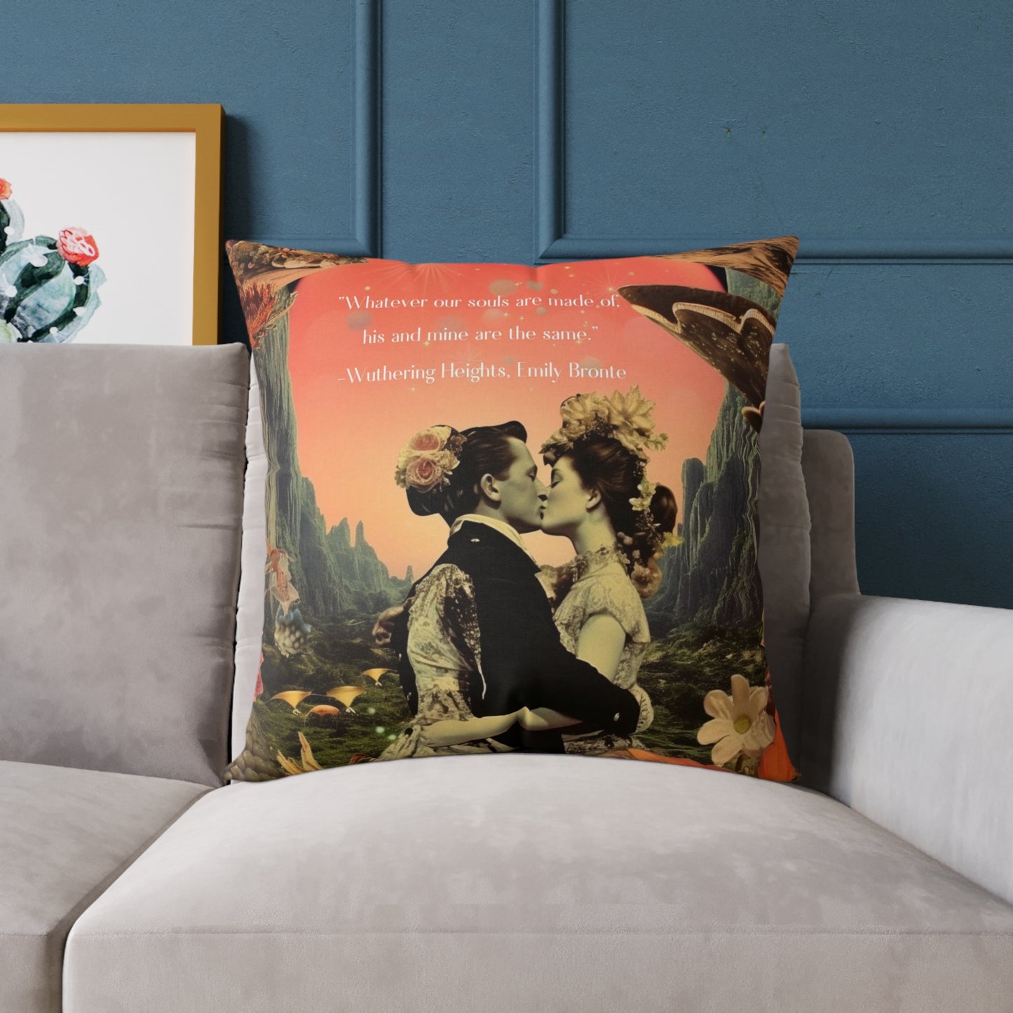 'Whatever our souls", from Wuthering Heights by Emily Bronte quote, Luxury Cushion