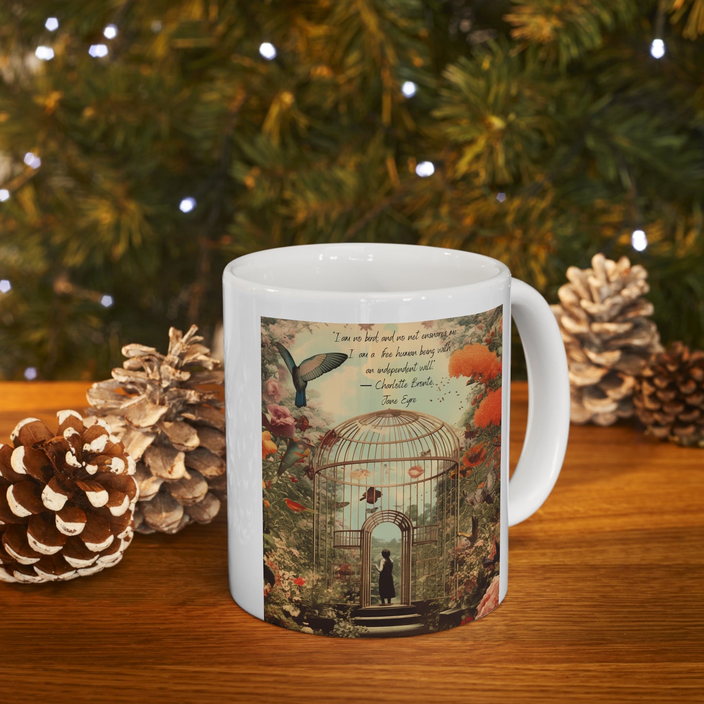 Freedom Spirit Ceramic Mug - Charlotte Bronte's Jane Eyre Inspiration.