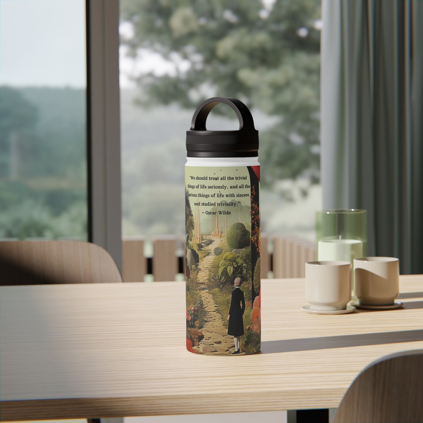 Oscar Wilde Inspired Stainless Steel Water Bottle | Embrace the Joy of Triviality