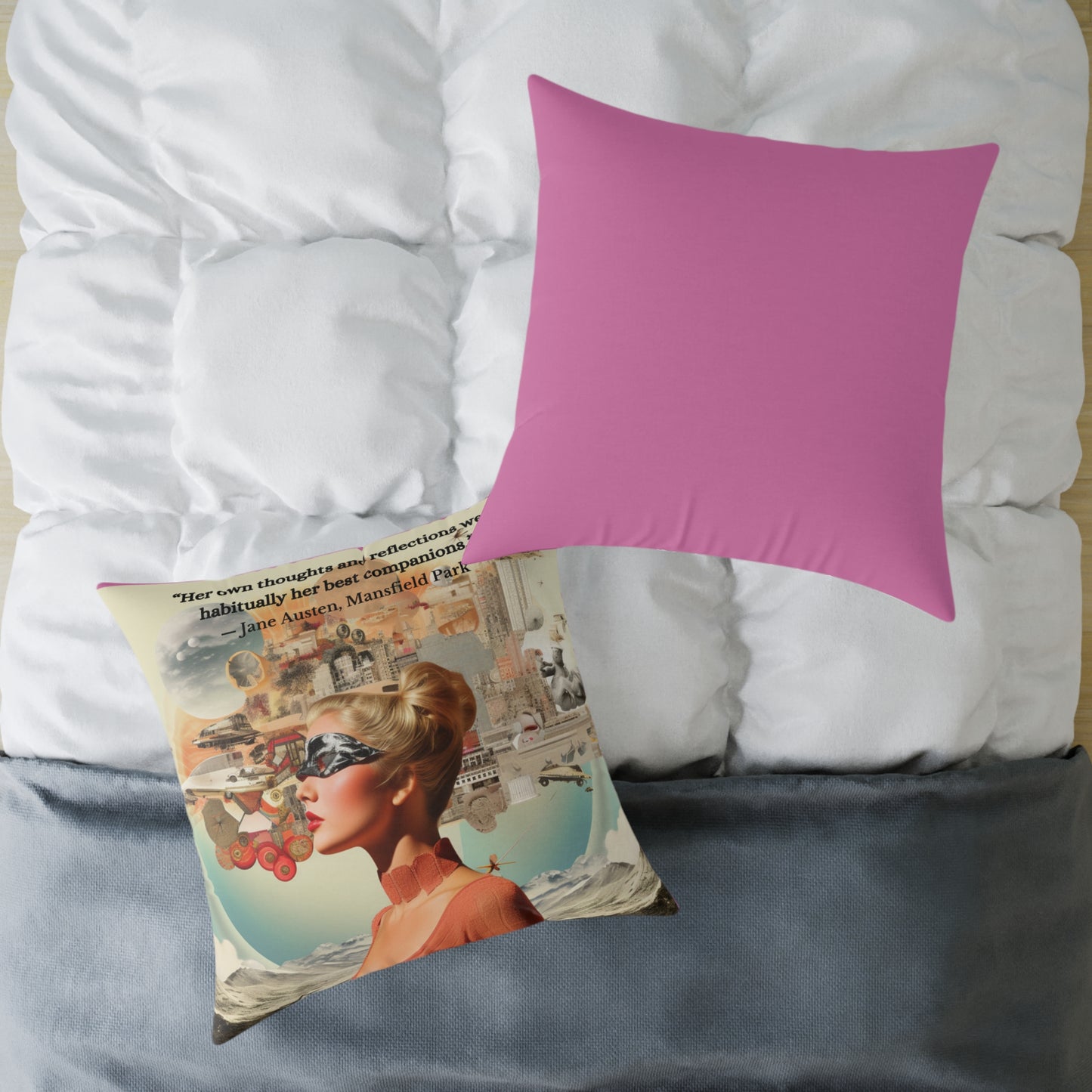 Jane Austen "Her Own Thoughts" Quote Cushion