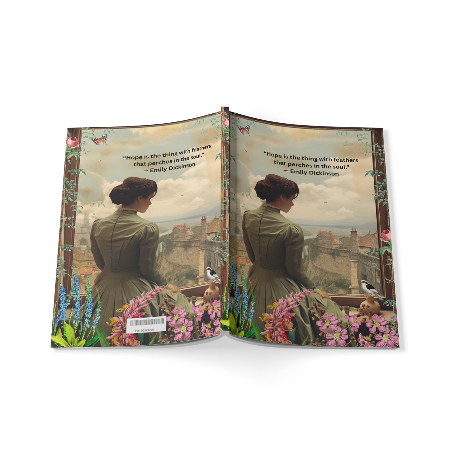 Emily Dickinson Quote Softcover Notebook, A5 - Hope is the thing with feathers