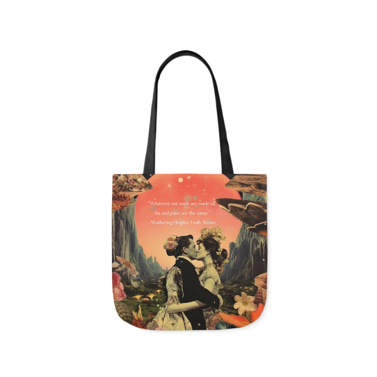 'Whatever our souls', from Wuthering Heights by Emily Bronte quote, Tote Bag