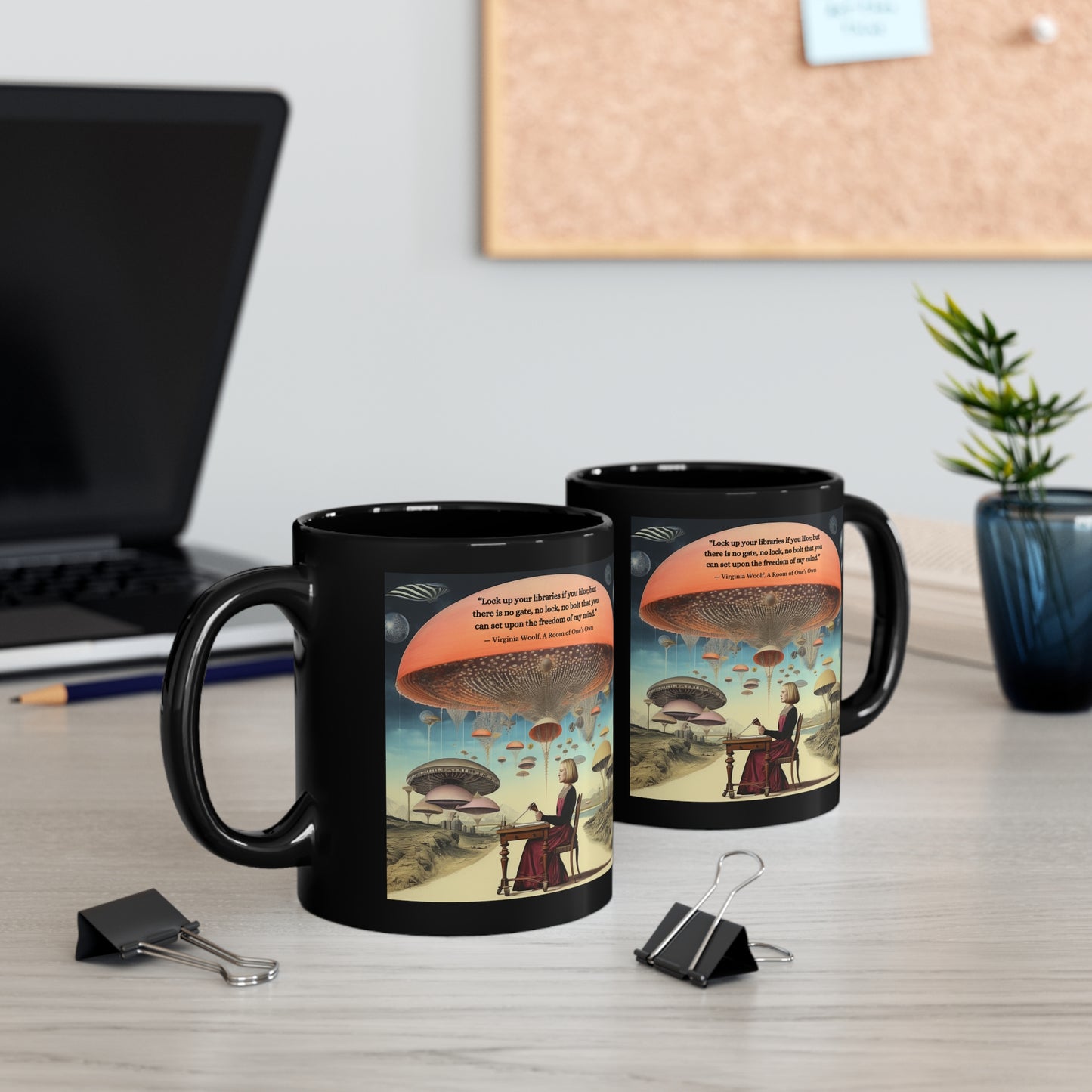 "Libraries" Virginia Woolf Quote From A Rooms of One's Own Mug