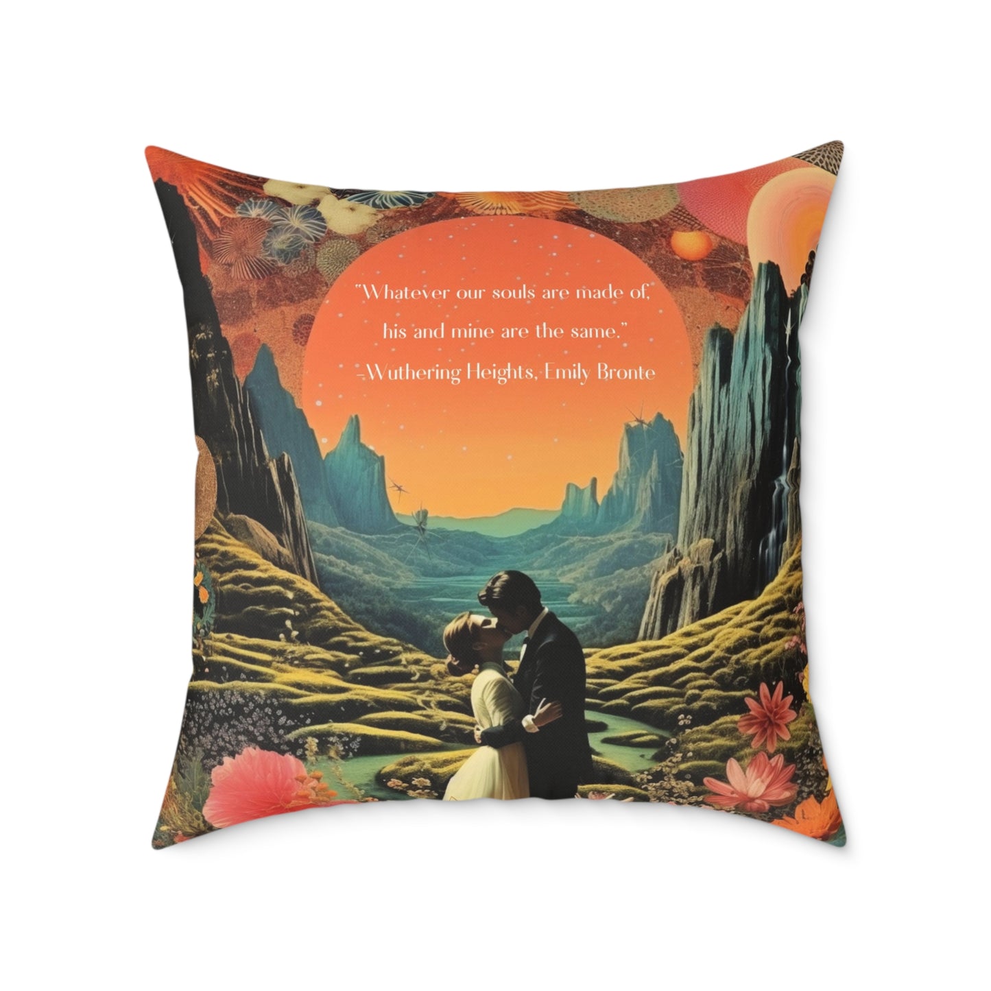 "Whatever our souls' from Wuthering Heights, by Emily Bronte, Cushion
