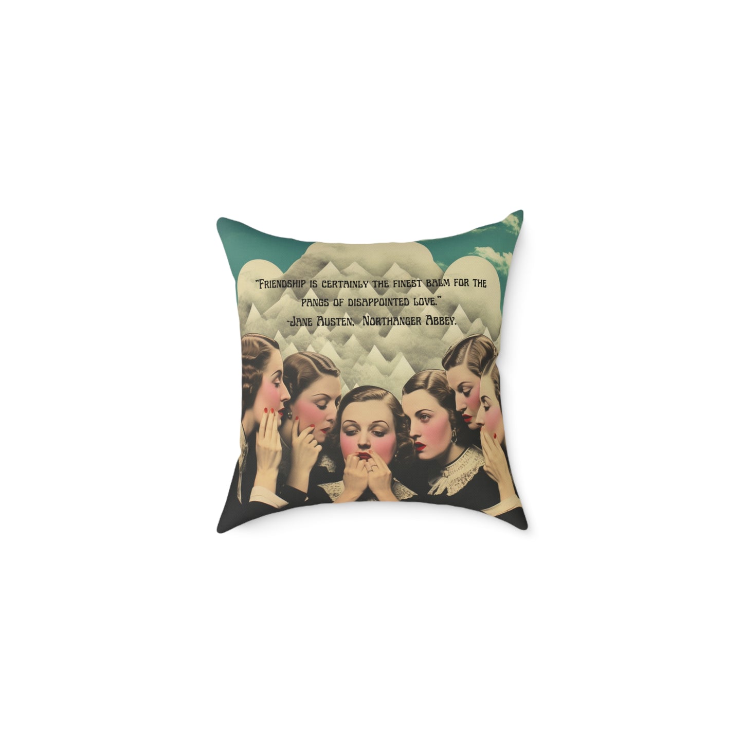 "Friendship Balm" from Northanger Abbey, by Jane Austen quote, Luxury Cushion