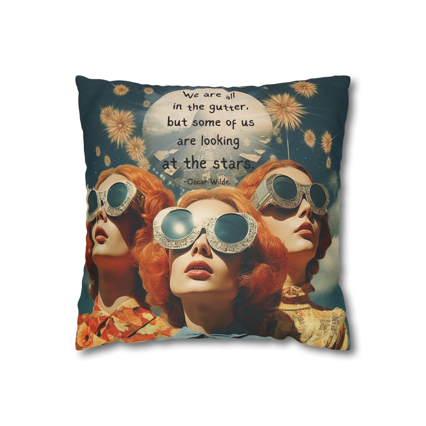 “We Are All in the Gutter” – Oscar Wilde Quote Cushion | Literary Home Décor for Dreamers