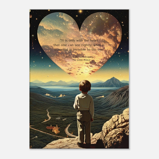 "Only with the heart", Little Prince Quote, Canvas Wall Art