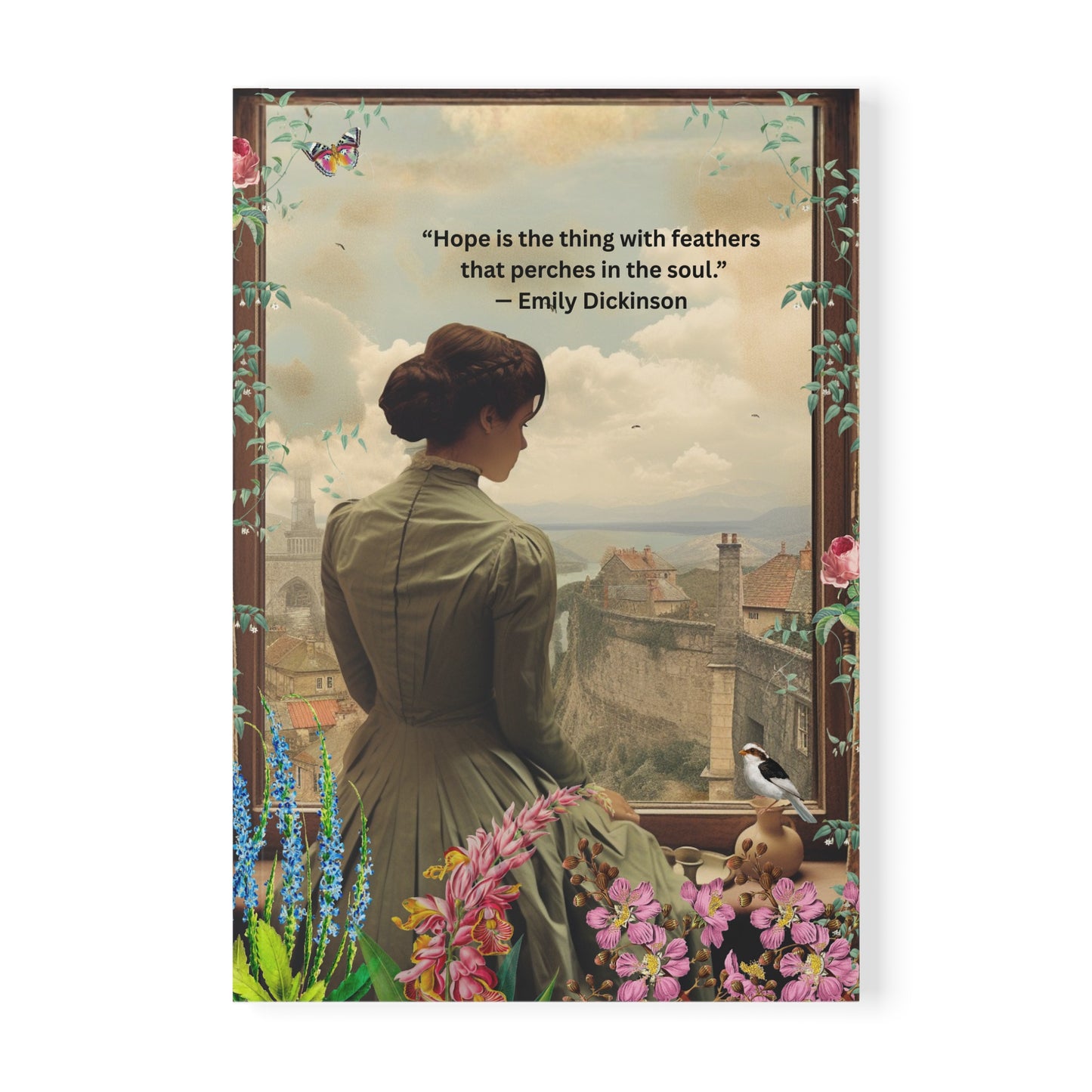 Emily Dickinson Quote Softcover Notebook, A5 - Hope is the thing with feathers