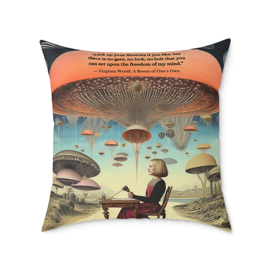 "Libraries" Virginia Woolf Quote From A Rooms of One's Own Cushion