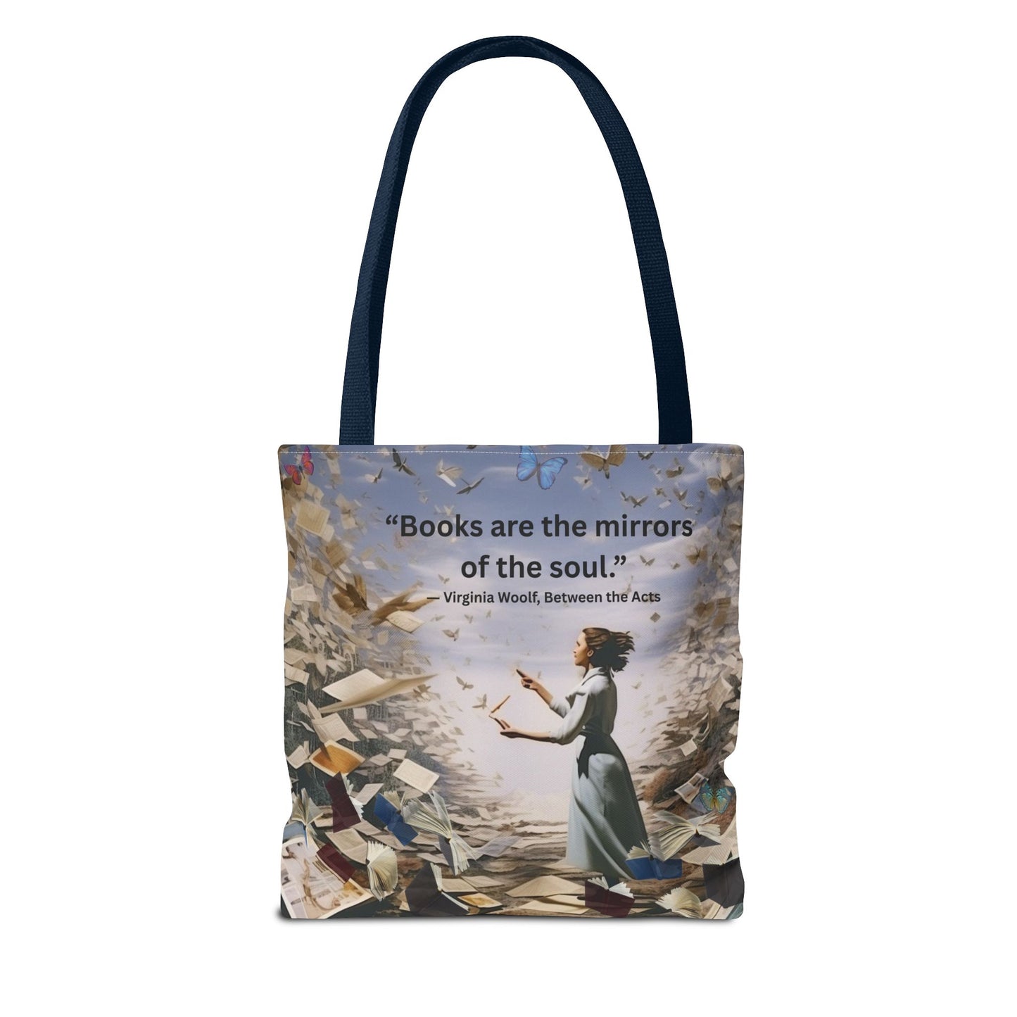Virginia Woolf Quote Tote Bag – “Books are the mirrors of the soul.”