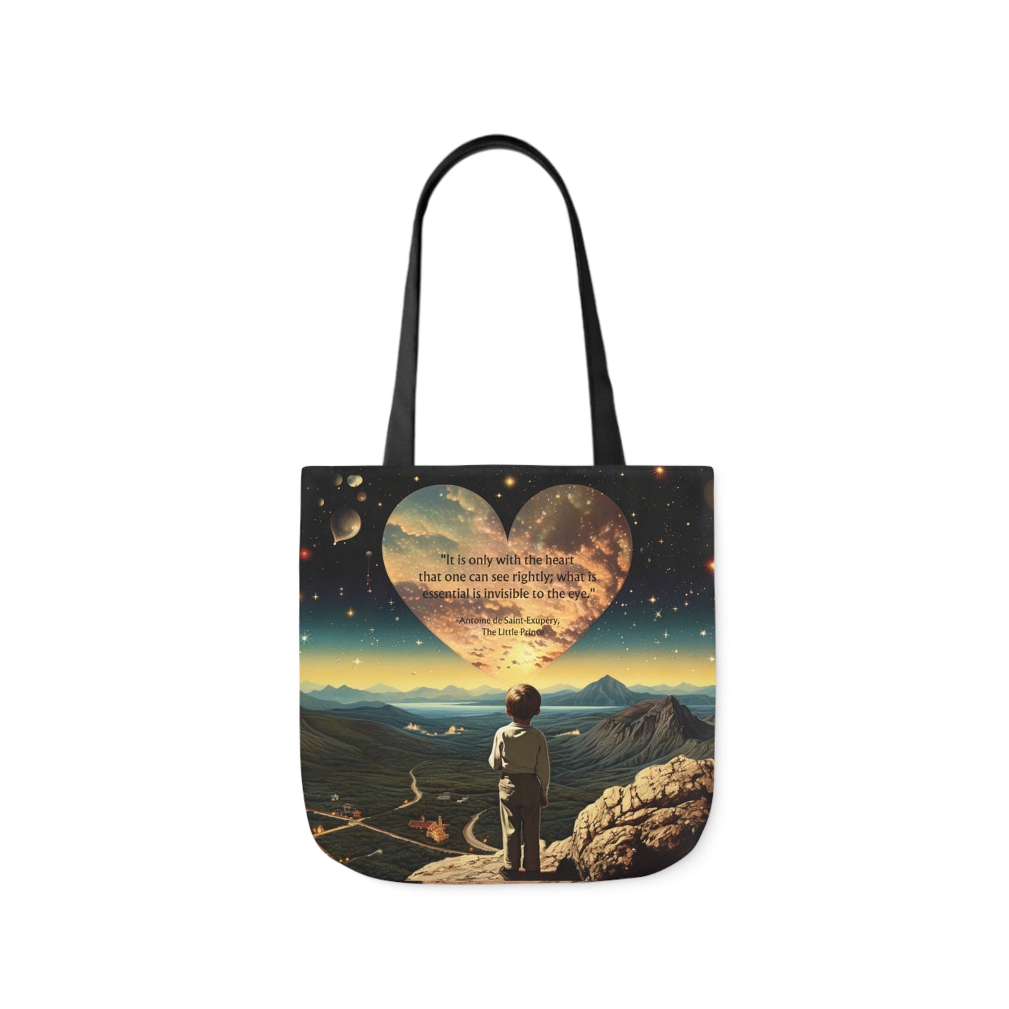 "It is only with the Heart" Little Prince Quote Tote Bag