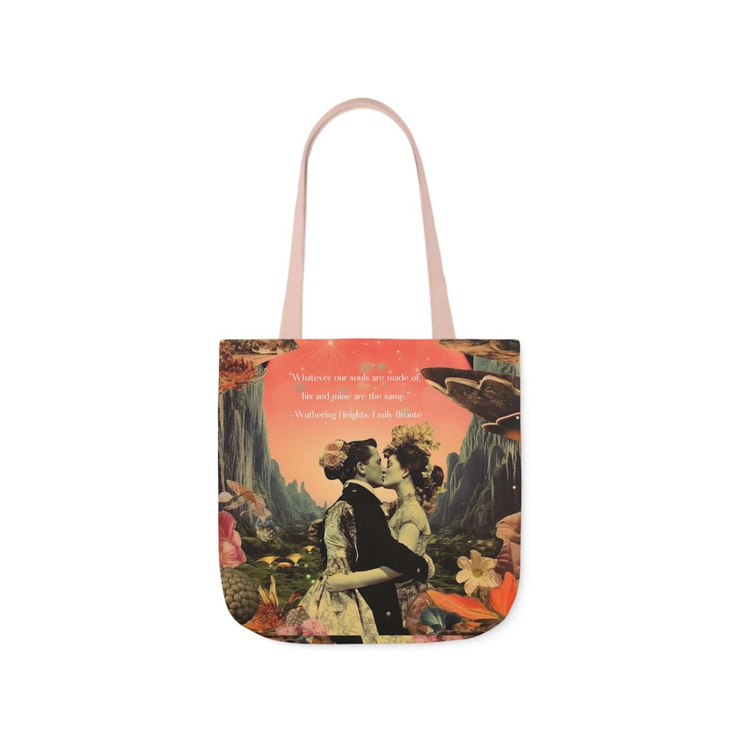 'Whatever our souls', from Wuthering Heights by Emily Bronte quote, Tote Bag