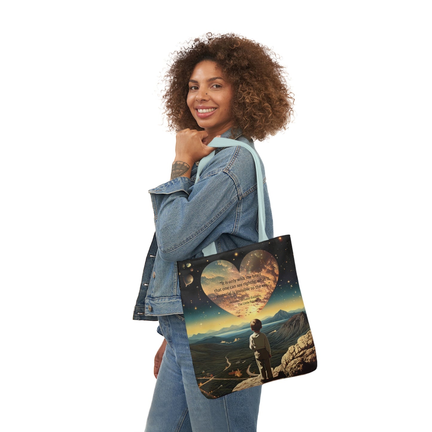 "It is only with the Heart" Little Prince Quote Tote Bag