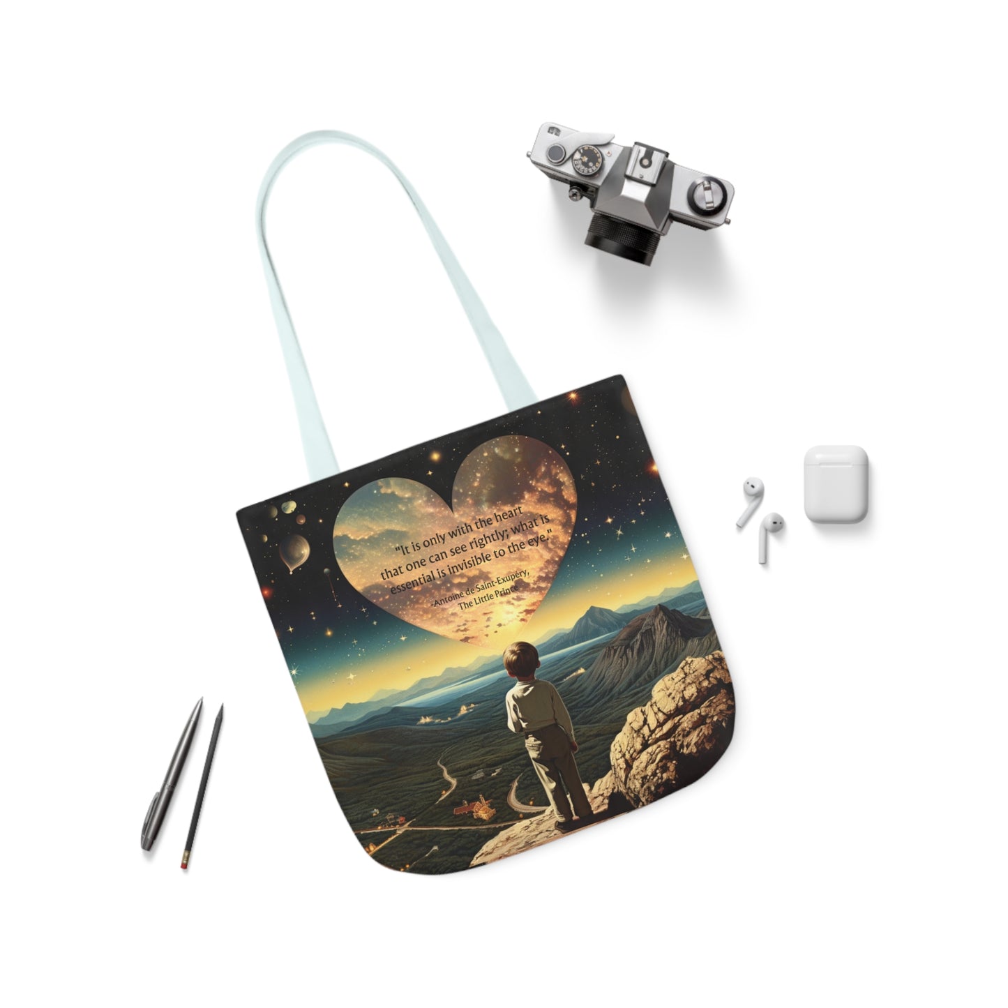"It is only with the Heart" Little Prince Quote Tote Bag