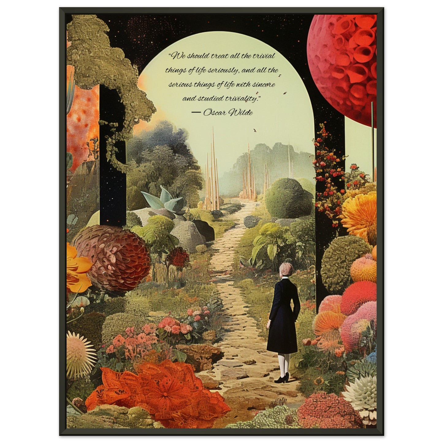 'Trivial Things' Oscar Wilde quote, Premium Matte Paper Metal Framed Poster