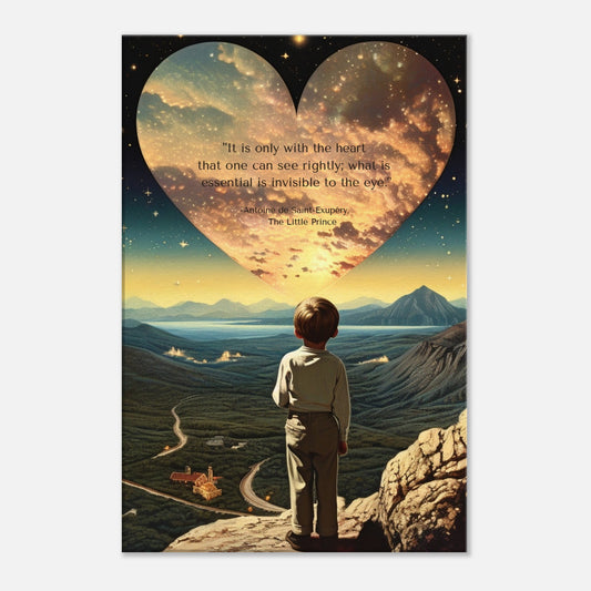"Only with the heart", Little Prince Quote, Canvas Wall Art