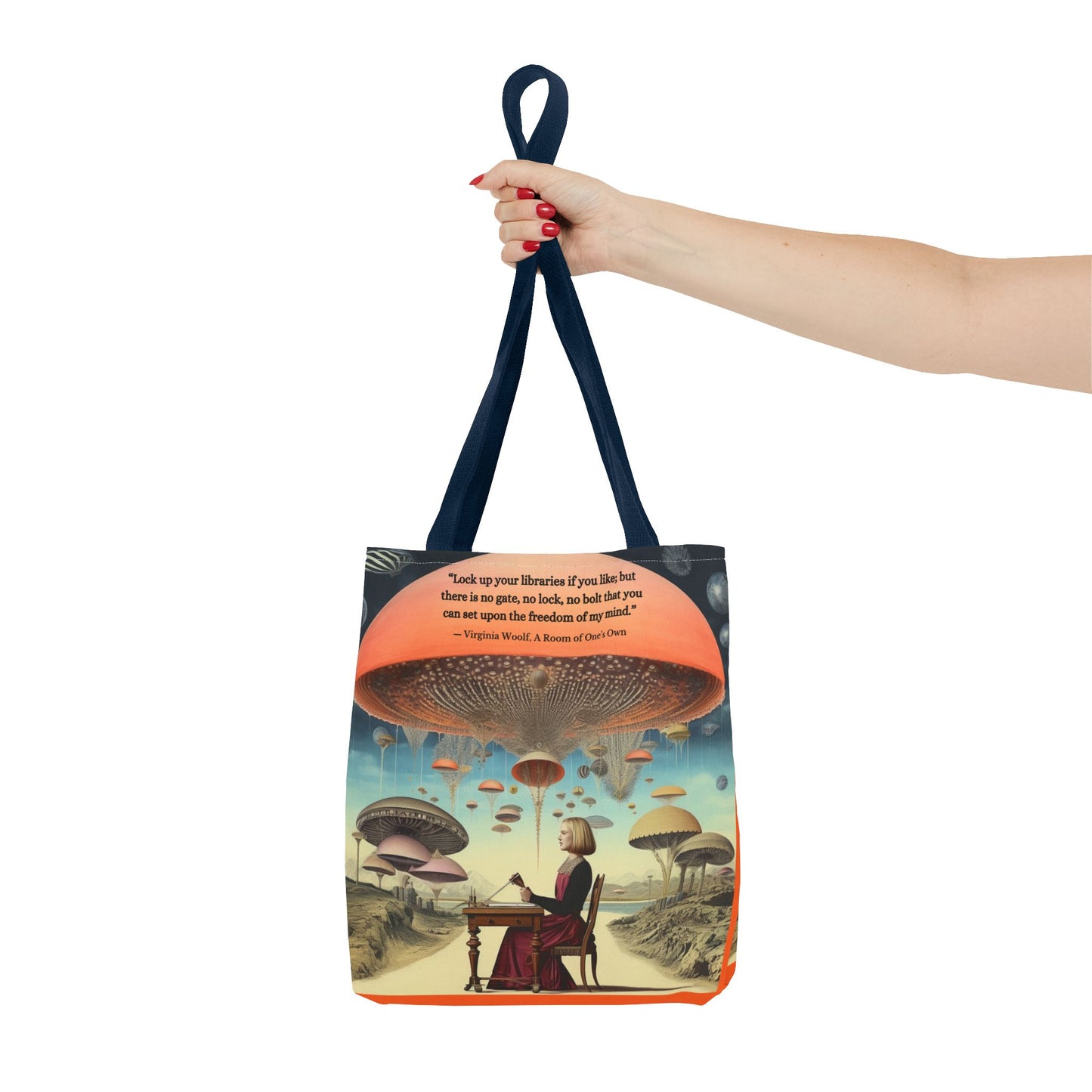 “Lock Up Your Libraries” – Virginia Woolf Quote Tote Bag