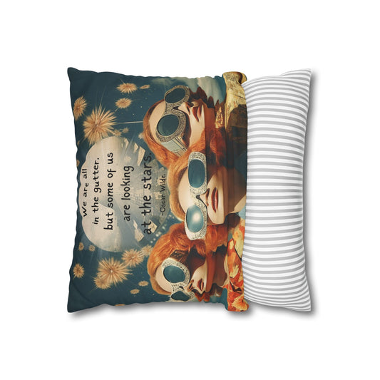“We Are All in the Gutter” – Oscar Wilde Quote Cushion | Literary Home Décor for Dreamers