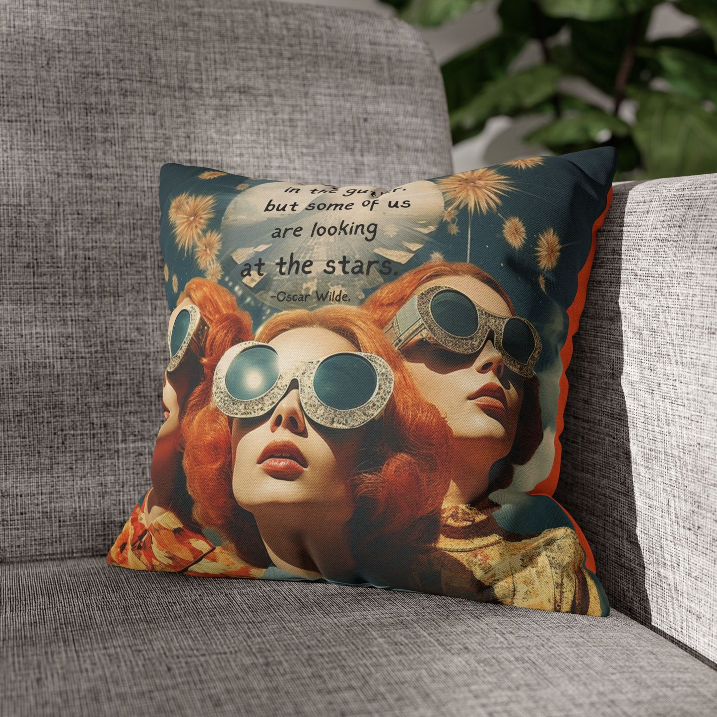 “We Are All in the Gutter” – Oscar Wilde Quote Cushion | Literary Home Décor for Dreamers