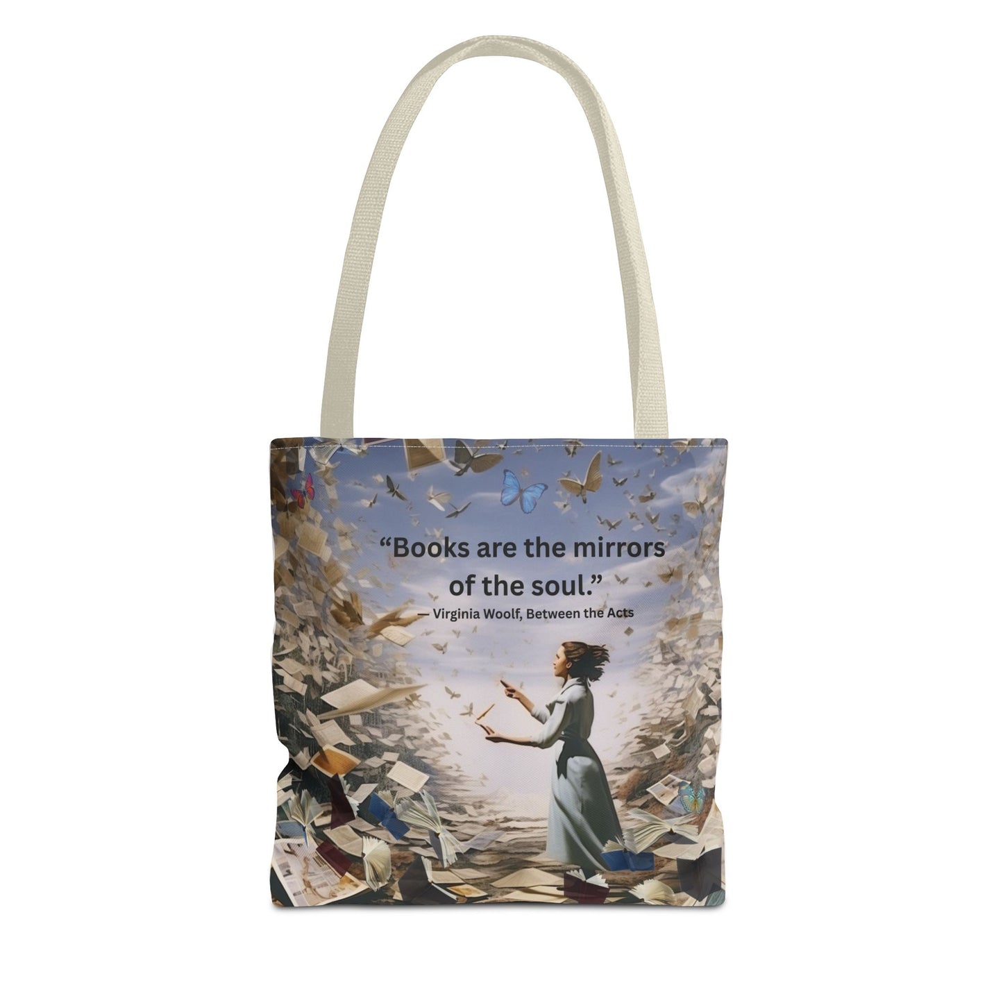 Virginia Woolf Quote Tote Bag – “Books are the mirrors of the soul.”