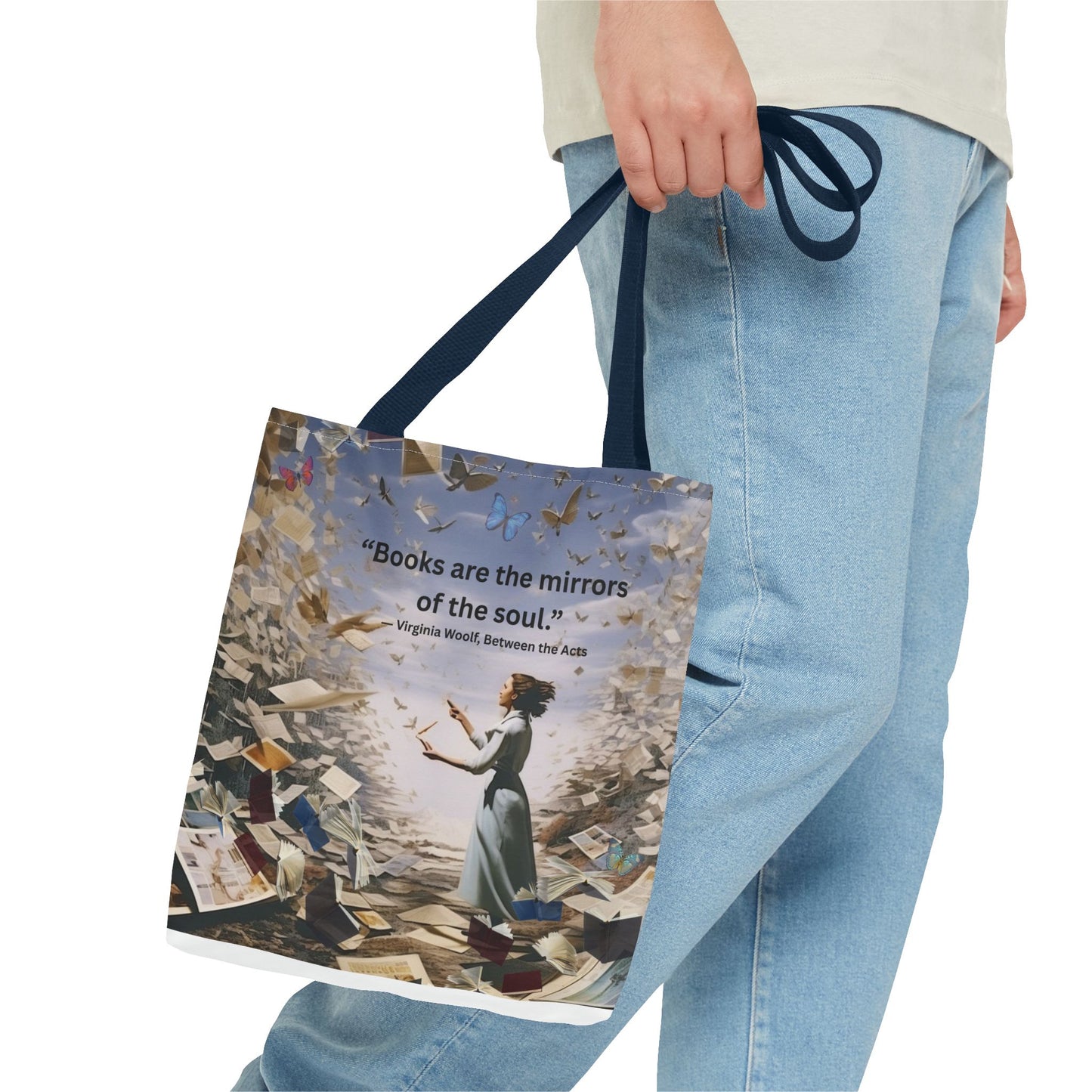 Virginia Woolf Quote Tote Bag – “Books are the mirrors of the soul.”