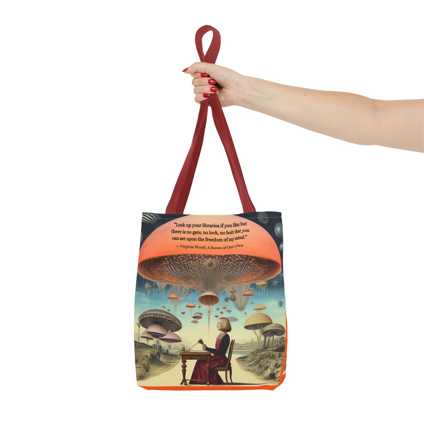 “Lock Up Your Libraries” – Virginia Woolf Quote Tote Bag