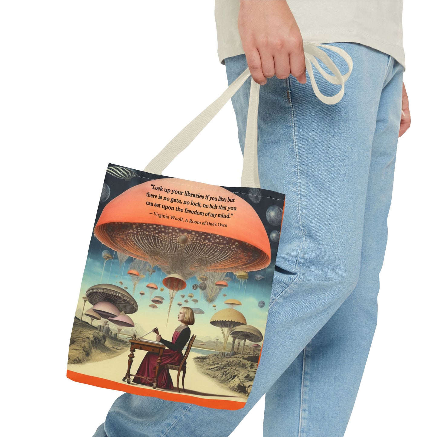 “Lock Up Your Libraries” – Virginia Woolf Quote Tote Bag